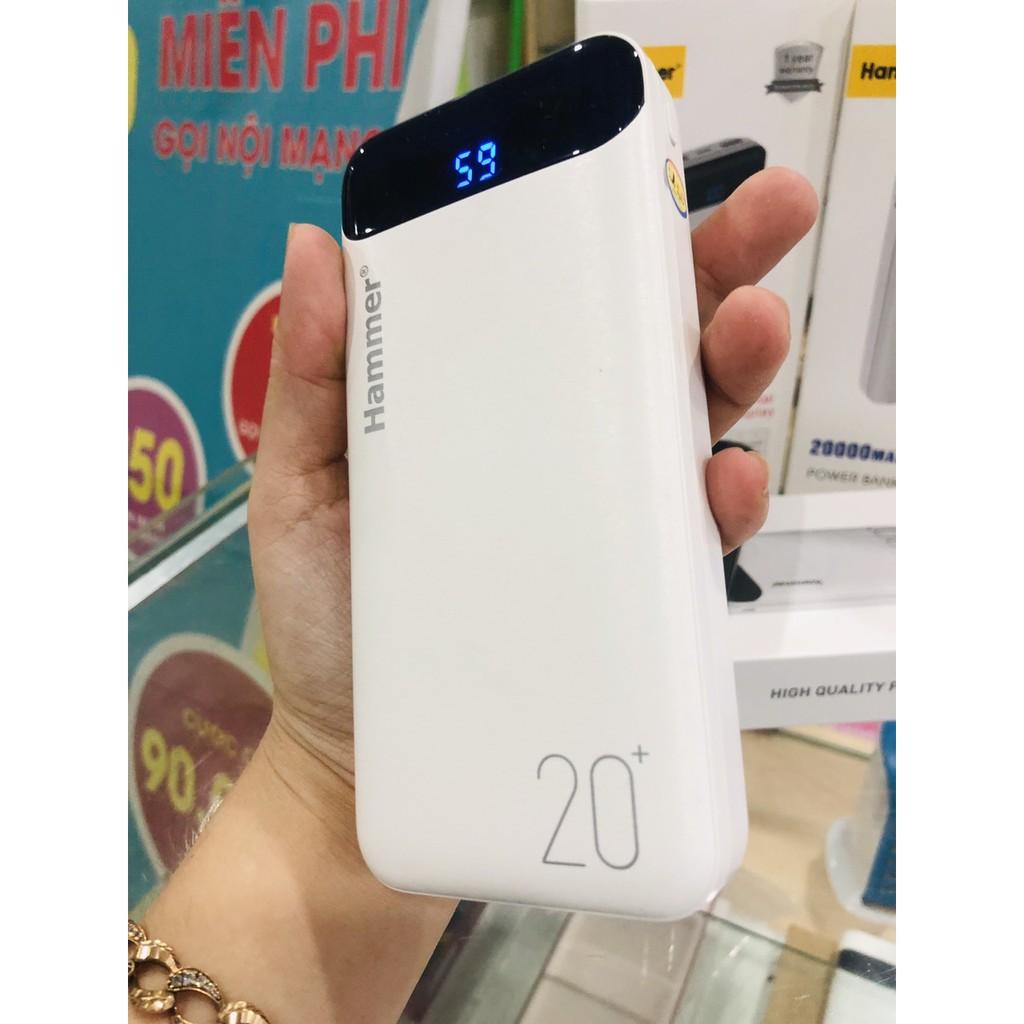 PIN DỰ PHÒNG HAMMER 20.000 MAH, CÓ LCD - HÀNG CHÍNH HÃNG