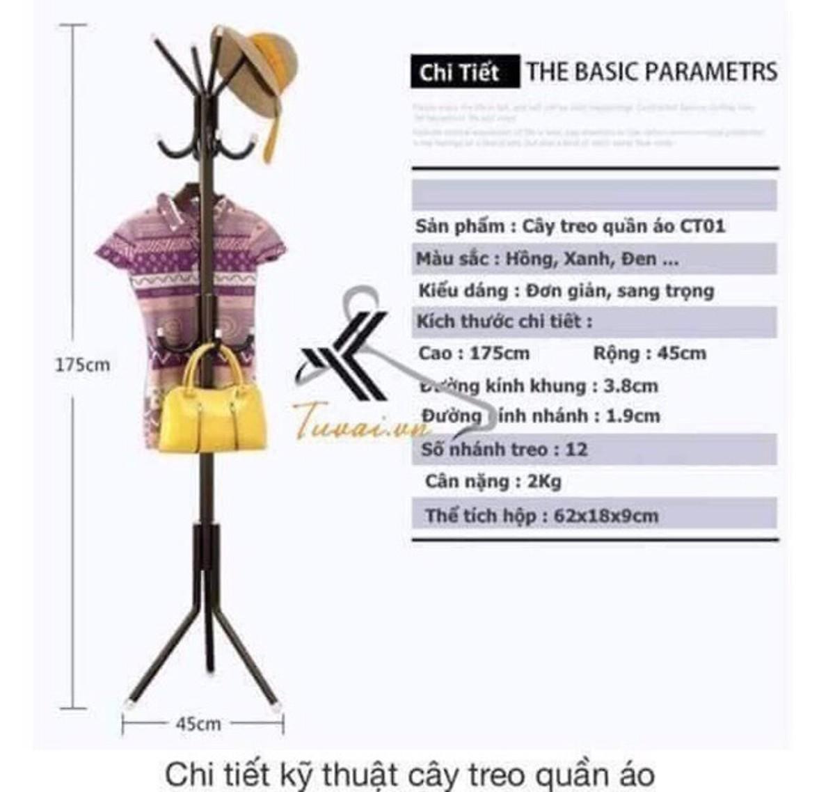 Cây Treo Quần Áo Đa Năng Chất Lượng Cao - Giao Màu Ngẫu Nhiên - Hàng Chất Lượng