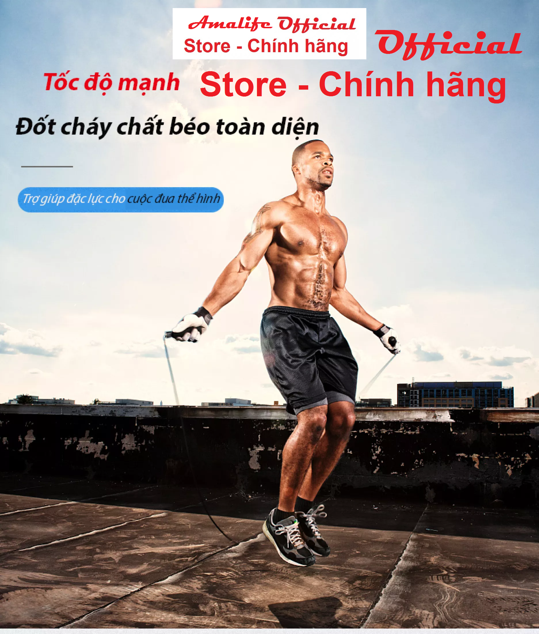 Dây nhảy thể dục có thể điều chỉnh dây, Dây nhảy lõi thép, không bị rối dùng để tập thể dục độ dài 2.9m, hỗ trợ giảm cân – Chính hãng Amalife