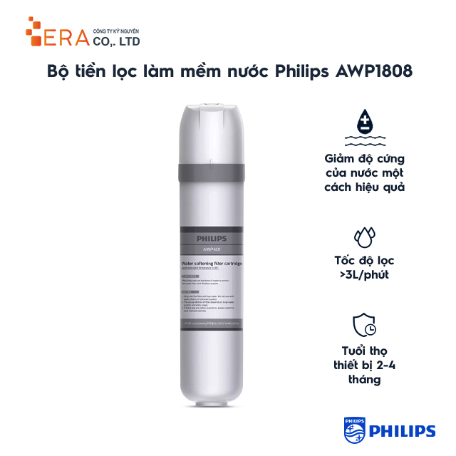 Bộ tiền lọc làm mềm nước Philips AWP1808 - Hàng Chính Hãng
