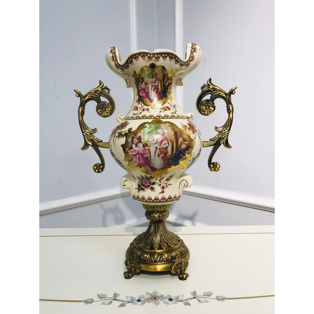 Bình cắm hoa CB24-BH2 họa tiết châu âu hình người tân cổ điển size cao 45 cm.