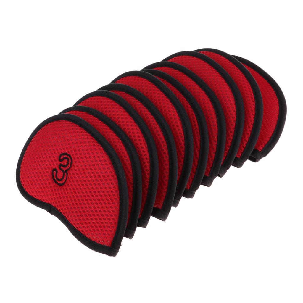 10-Pack Golf Iron Headcovers Wedge Iron Protective Head Cover Golf Accessories for Avid Golfers