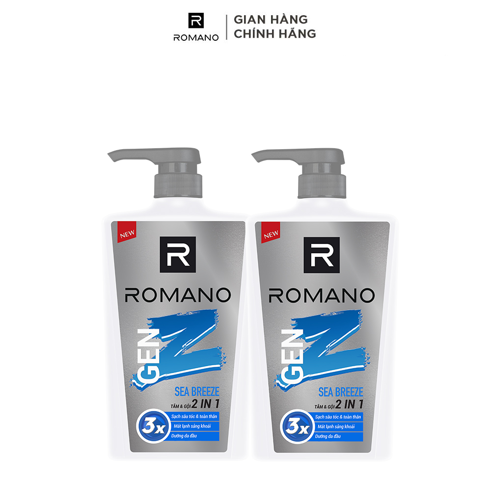 Combo 2 TẮM GỘI 2 TRONG 1 ROMANO GEN Z FOREST CEDAR/SEA BREEZE 610G