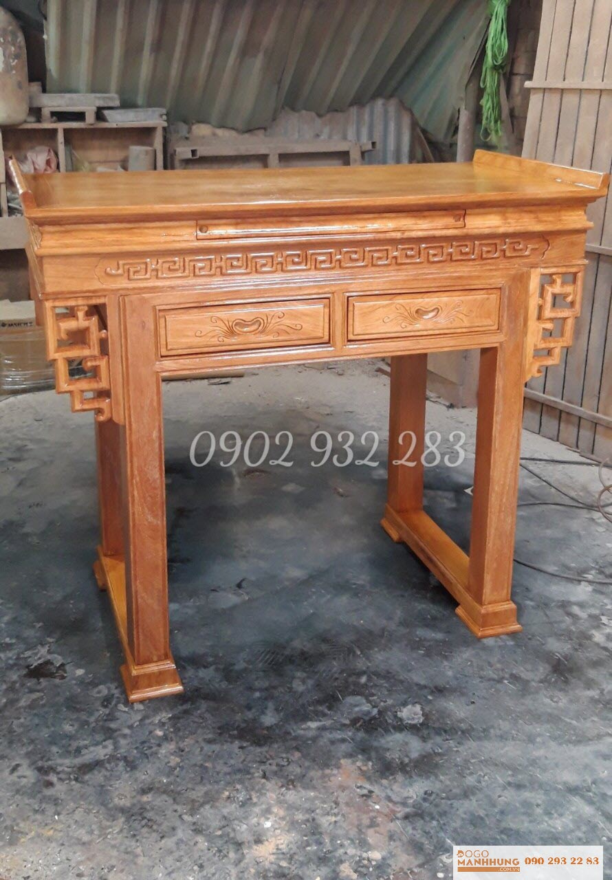 Bàn thờ gỗ gõ đỏ 1 tầng 1m27