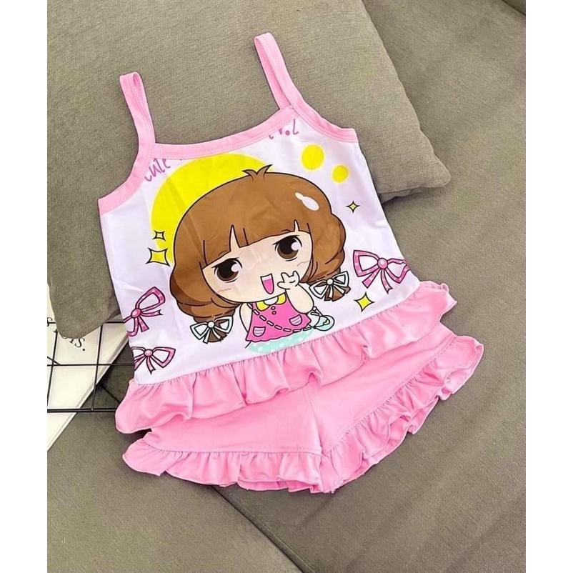 Bộ 2 Dây Bé Gái chất cotton Mềm Mát, Áo Hai Dây Cho Bé Gái Mặc Hè Thoáng Mát