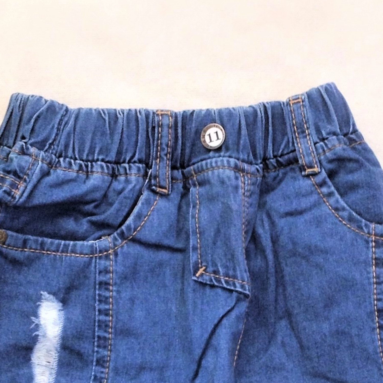 Quần jean lửng form body phong cách cho bé trai từ 22-34kg, vải jean wash,co giãn nhẹ, Q0002816