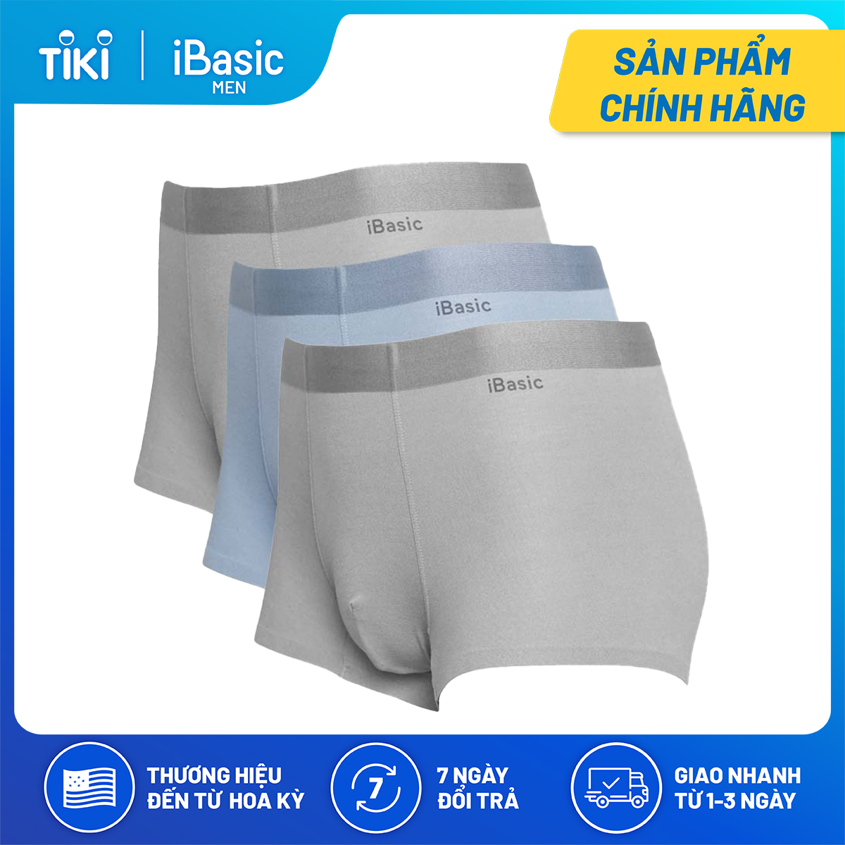 Combo 3 quần lót nam trunk bonding bamboo iBasic PANM105