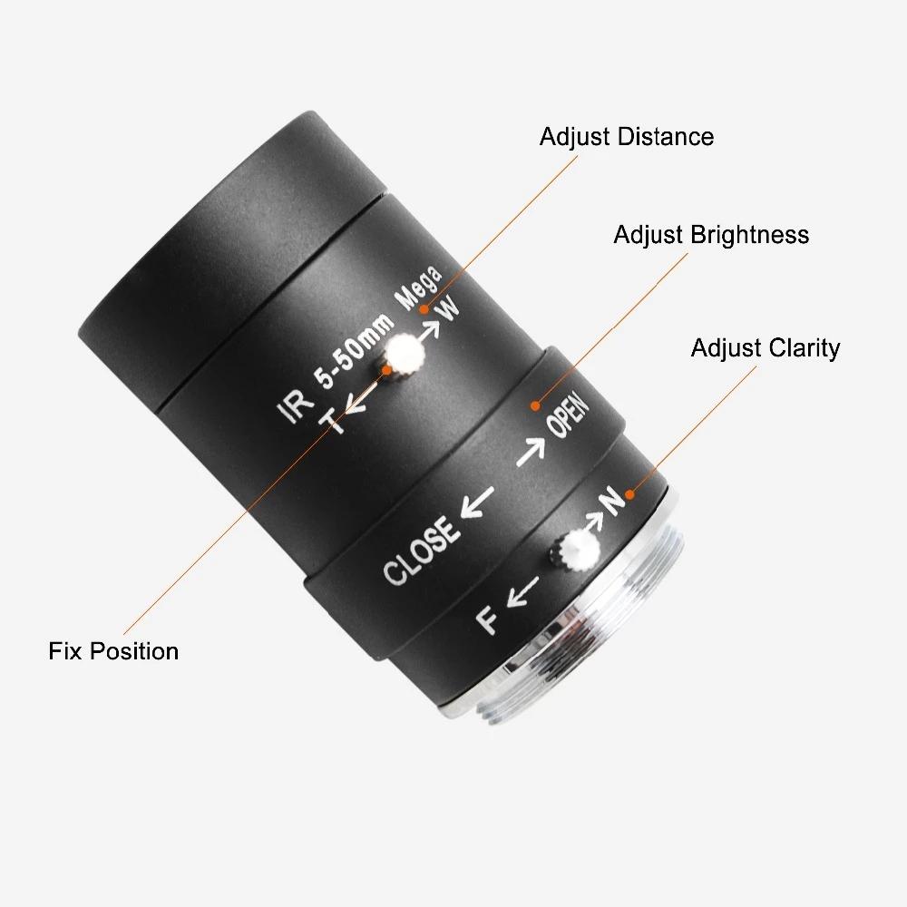 SVPRO CS Mount 2.8-12mm/5-50mm /6-60mm Zoom Thủ Công Ống Kính Varifocal 4/6/8/12mm CS Ống Kính Tiêu Cự Cố Định Cho Máy Ảnh USB ELP