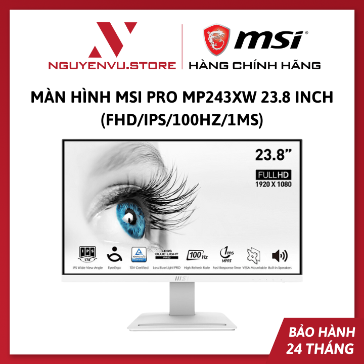 Màn Hình MSI PRO MP243XW 23.8 inch (FHD/IPS/100Hz/1ms) - Hàng Chính Hãng