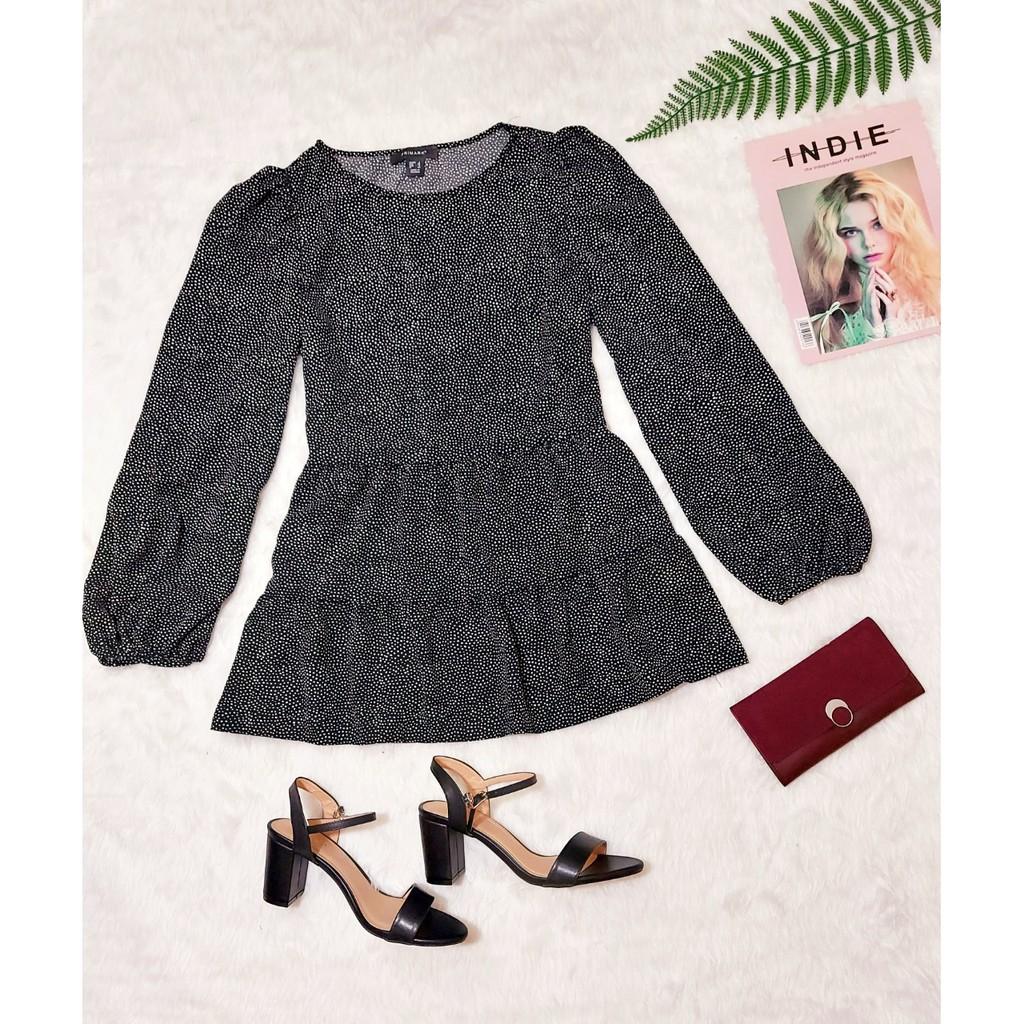 Đầm Babydoll Họa Tiết Hoa Xinh Xắn Tay Phồng Lạ Mắt