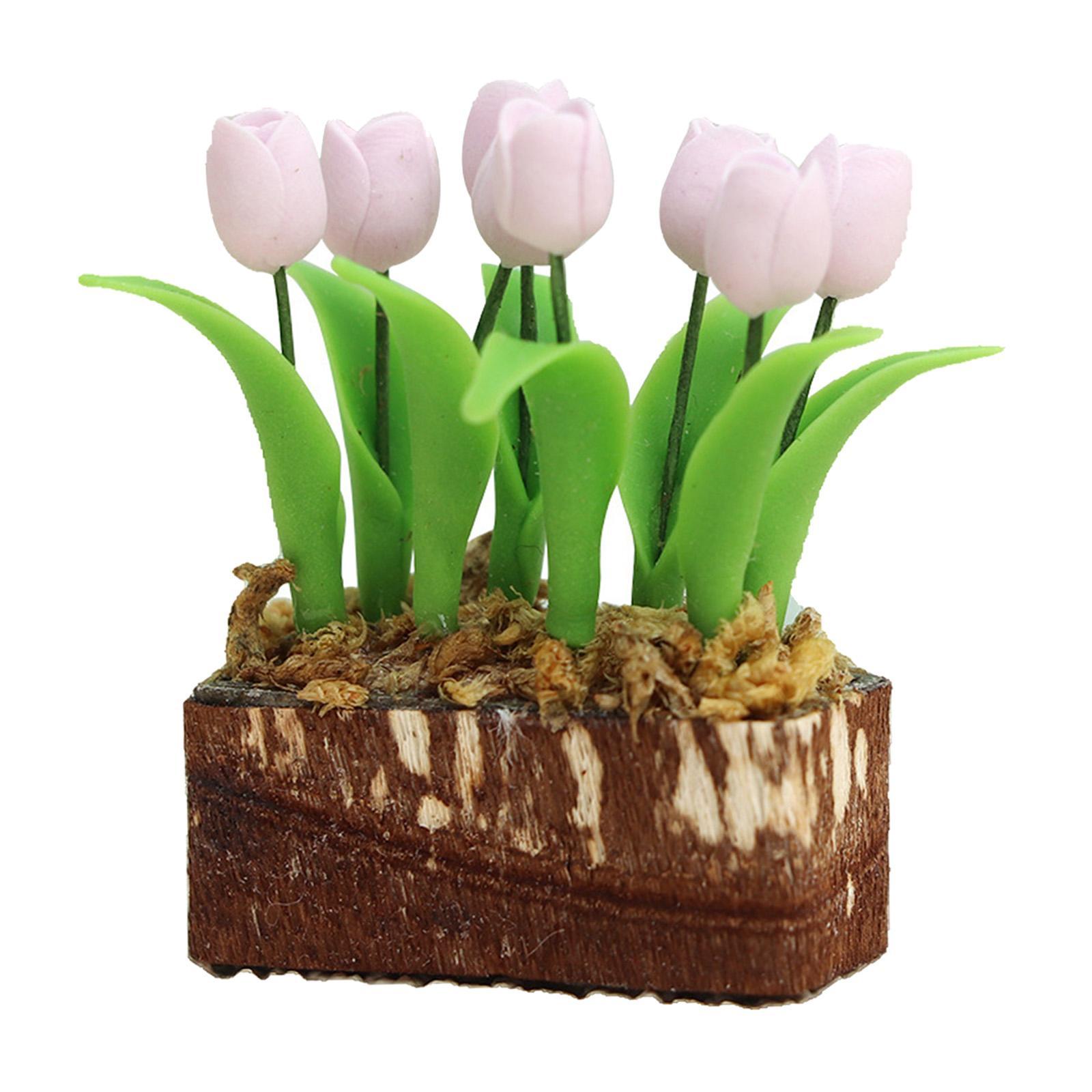 Miniature Dollhouse Flower DIY Accessories doll house for Garden Handcraft Balcony
