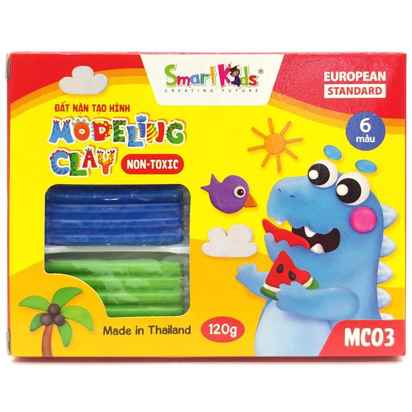 Đất Nặn Tạo Hình 6 Màu Hộp Giấy 120g - Smart Kids MC03