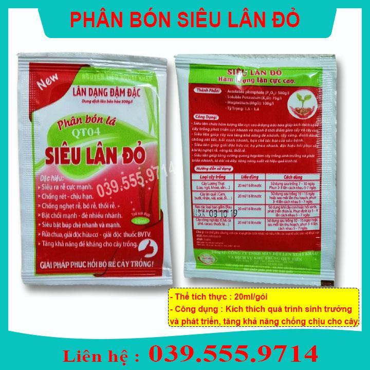 10 GÓI PHÂN BÓN LÁ SIÊU LÂN ĐỎ TÚI 20ML - GIÚP CÂY CHỐNG CHỊU