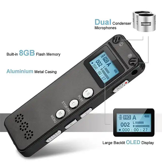 KHUYẾN MÃI KHỦNG, SỐ LƯỢNG CÓ HẠN - ROGTZ - Máy ghi âm Azone T30 Plus Ghi âm 80 giờ Dung lượng 8GB Micro kép Chống ồn chủ động Màn hình LCD Đa định dạng WMA, MP3, WAV Bảo mật Hội thảo Họp hành Ghi ý tưởng Hàng chính hãng