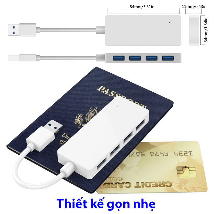 Bộ hub chia 4 cổng USB3.0 HC4-U3