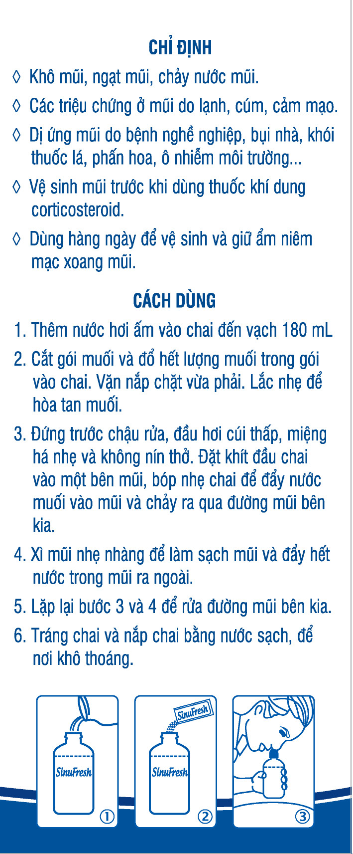 SinuFresh (Muối rửa mũi xoang. Hàng chính hãng