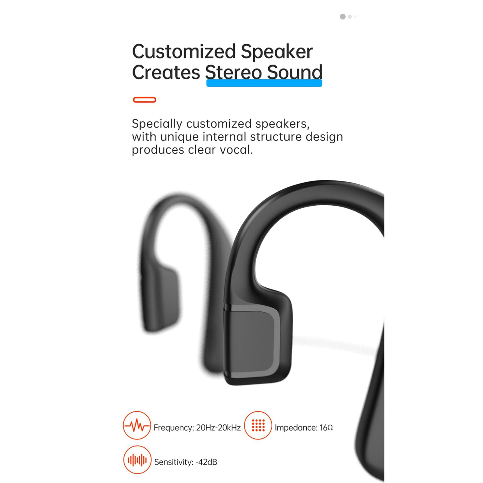 Bone Conduction Headphones Bluetooth Wireless Stereo with Mic for Running Driving Cycling Waterproof Open Ear Sports Headsets for Android