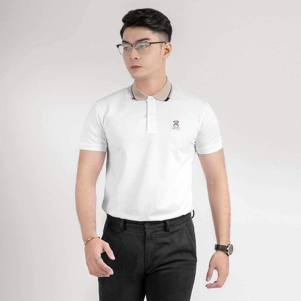 Áo Thun PoLo nam bo gấu tay dáng body thời trang công sở