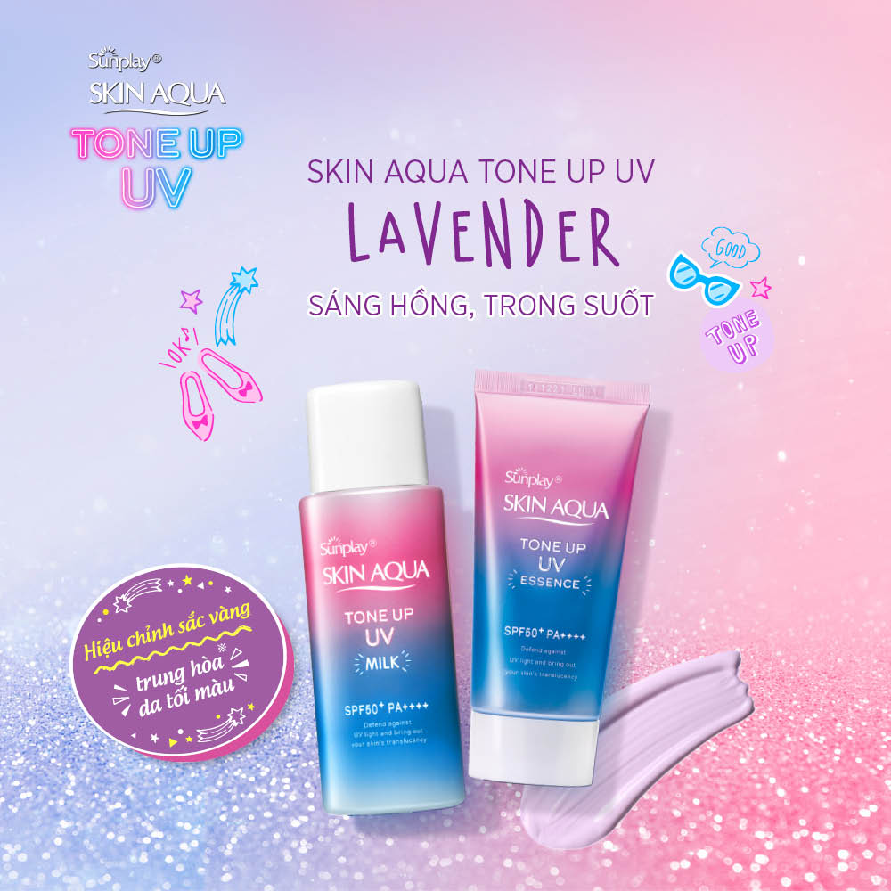 Sữa chống nắng nâng tông dành cho da dầu/hỗn hợp Sunplay Skin Aqua Tone Up UV Milk Lavender SPF50+ PA++++ (50g)