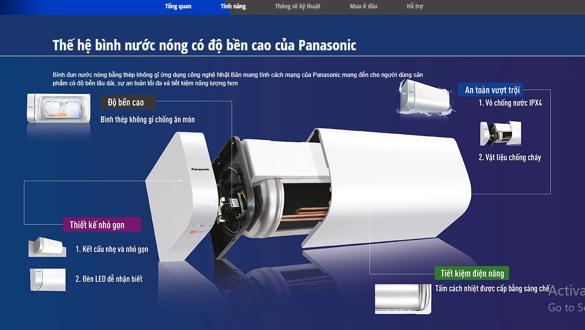 Bình nóng lạnh Panasonic 15 lít DH15HBM - Hàng chính hãng