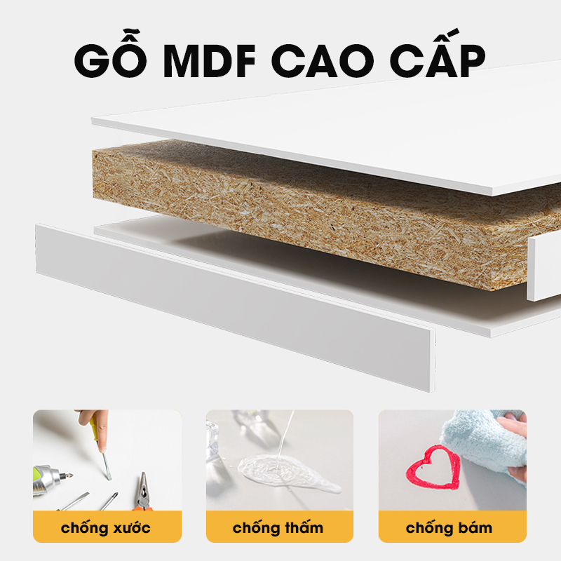 Bàn Học Bàn Làm Việc Xếp Gấp Gọn Văn Phòng Và Tại Nhà Thông Minh Có Thể Làm Bàn Ăn - Hàng Chính Hãng