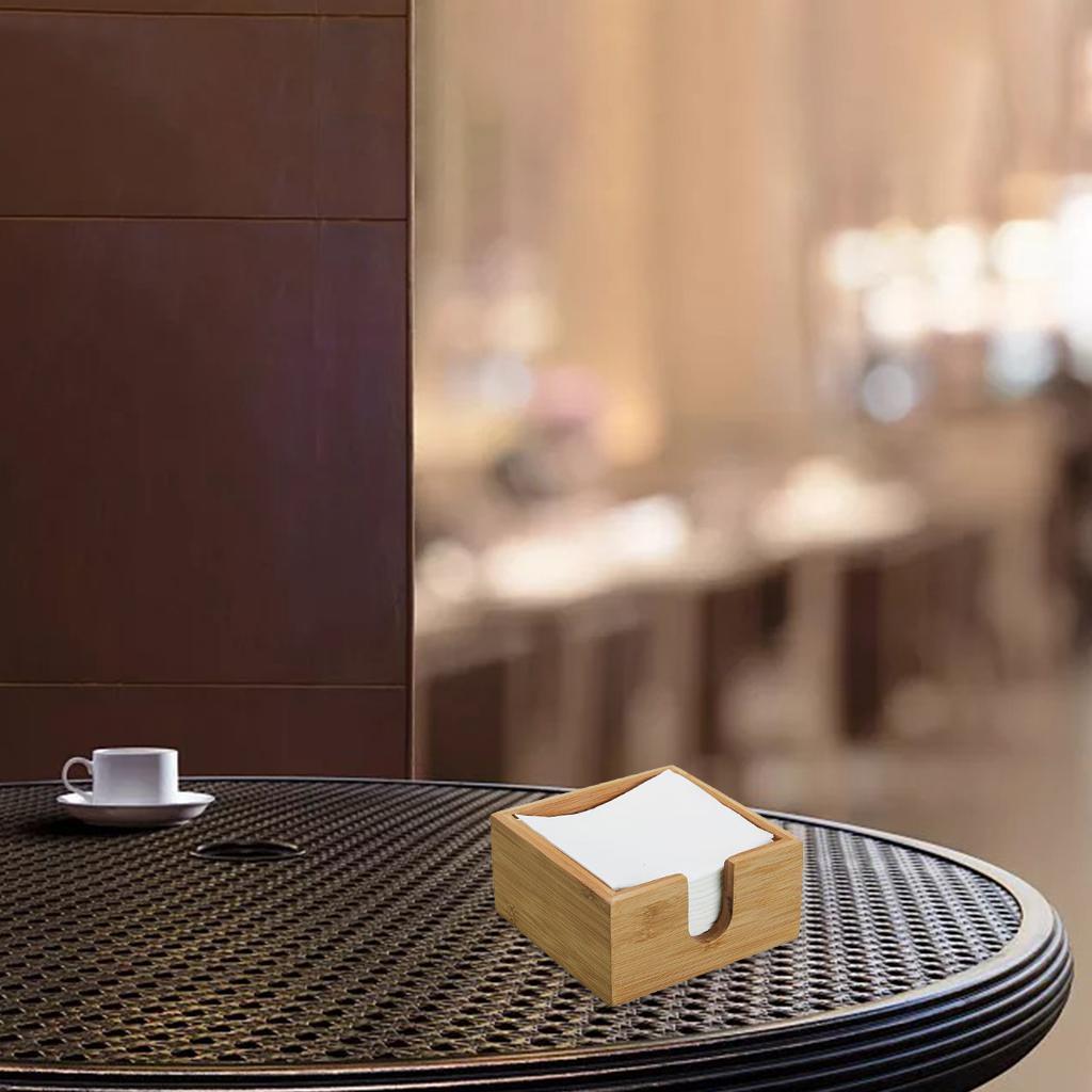 Tabletop Napkin Holder Wooden Storage Tissue Dispenser for Countertop