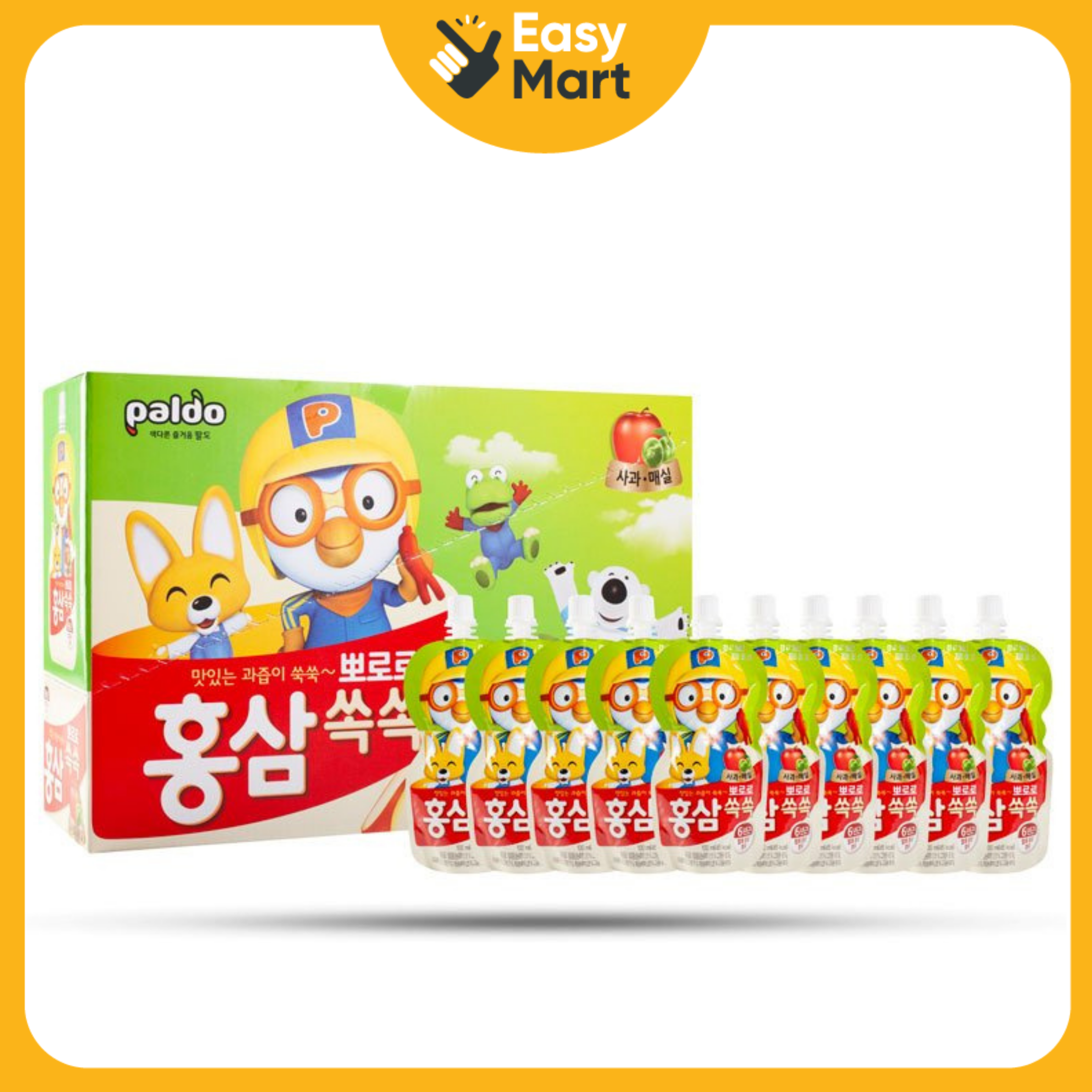 Nước hồng sâm vị trái cây Pororo Hàn Quốc 100ml (nhiều vị)