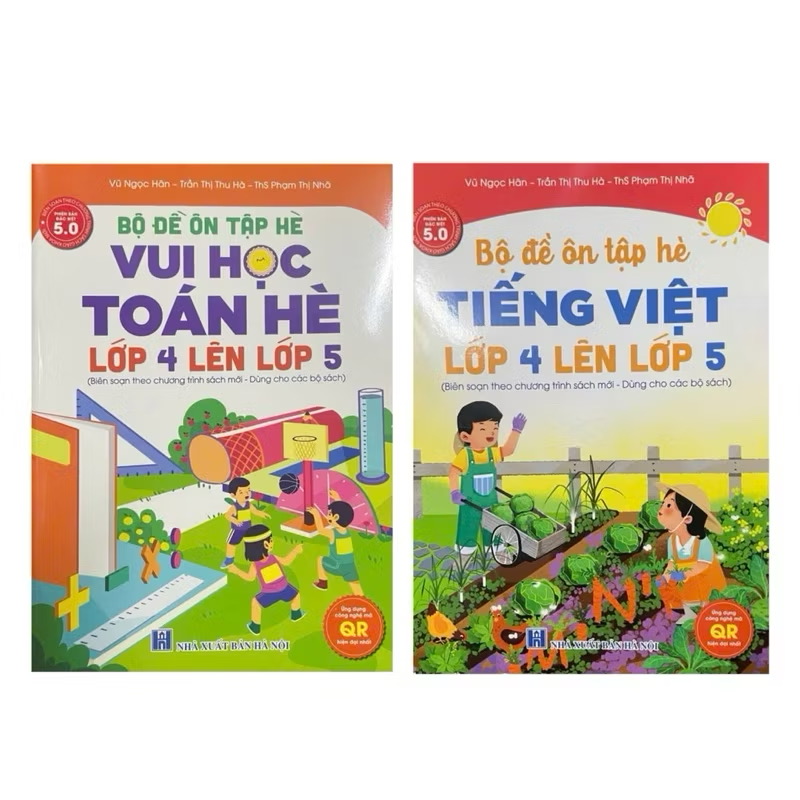 ￼Sách - ( combo 2 cuốn ) Bộ đề ôn tập hè vui học toán + tiếng việt lớp 4 lên lớp 5