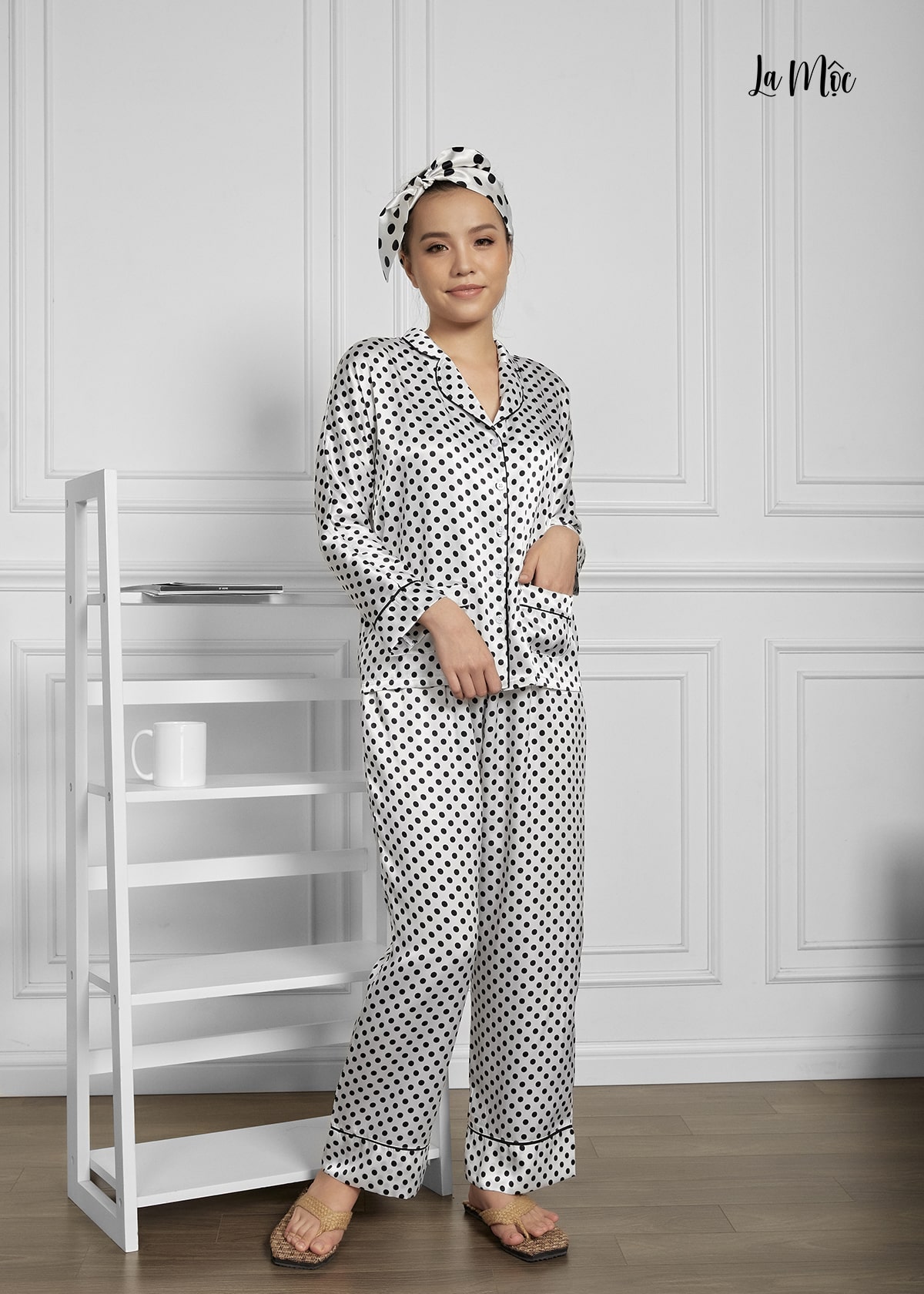 Đồ Bộ Nữ Mặc Nhà Pijama Dài Lụa Hàn Maxivic, La Mộc - MM112115