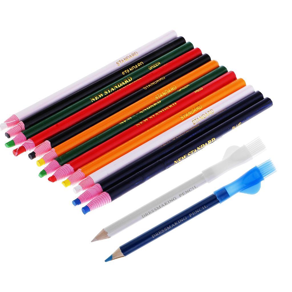 14Pcs Peel Off Wax Pencil For Metal Glass Fabric Sewing Tailor Chalk Pencil