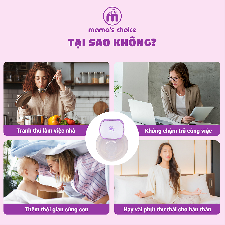 Máy Hút Sữa Không Dây Mama's Choice, Vắt Sữa Rảnh Tay Mọi Lúc Mọi Nơi, Pin Sạc Tiện Lợi, BH 1 Đổi 1 Mới 12 Tháng - 1 Máy