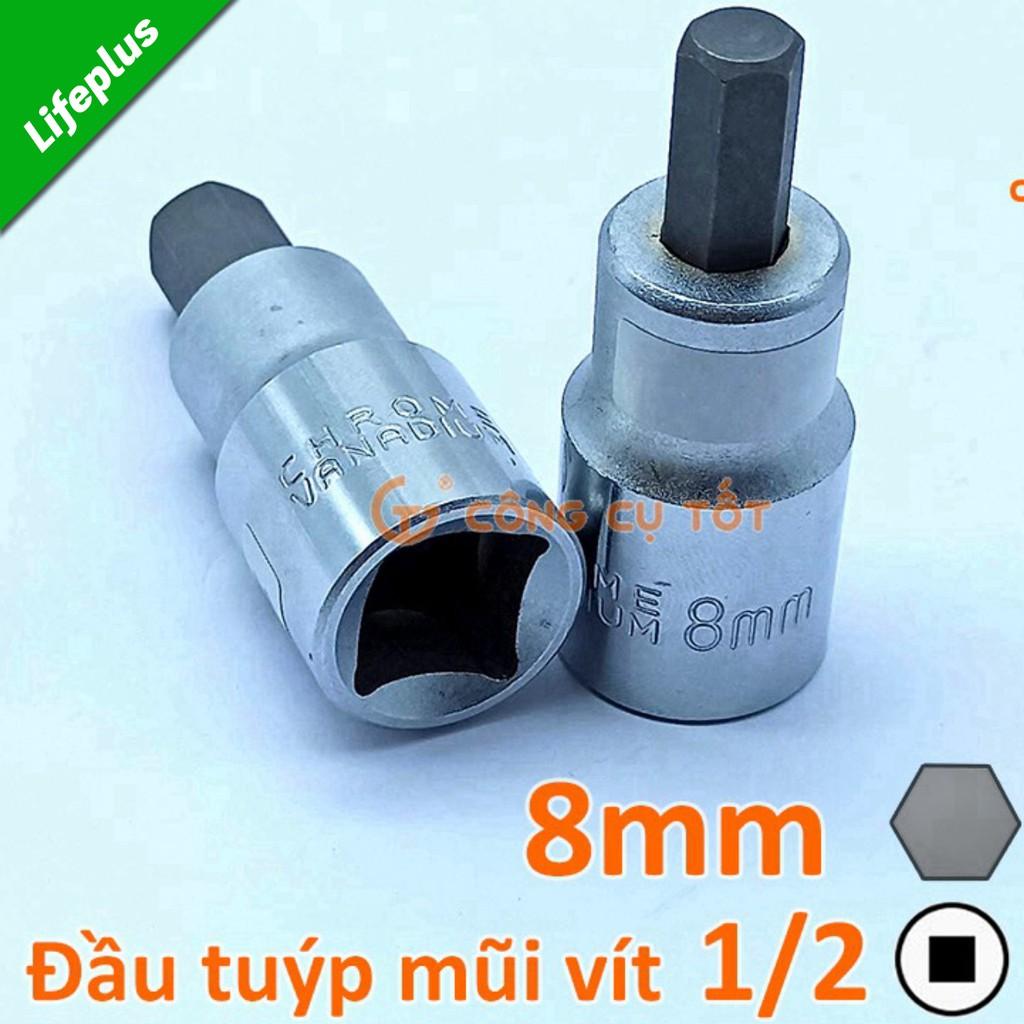 Đầu tuýp 1/2 kèm mũi lục giác thép CRV