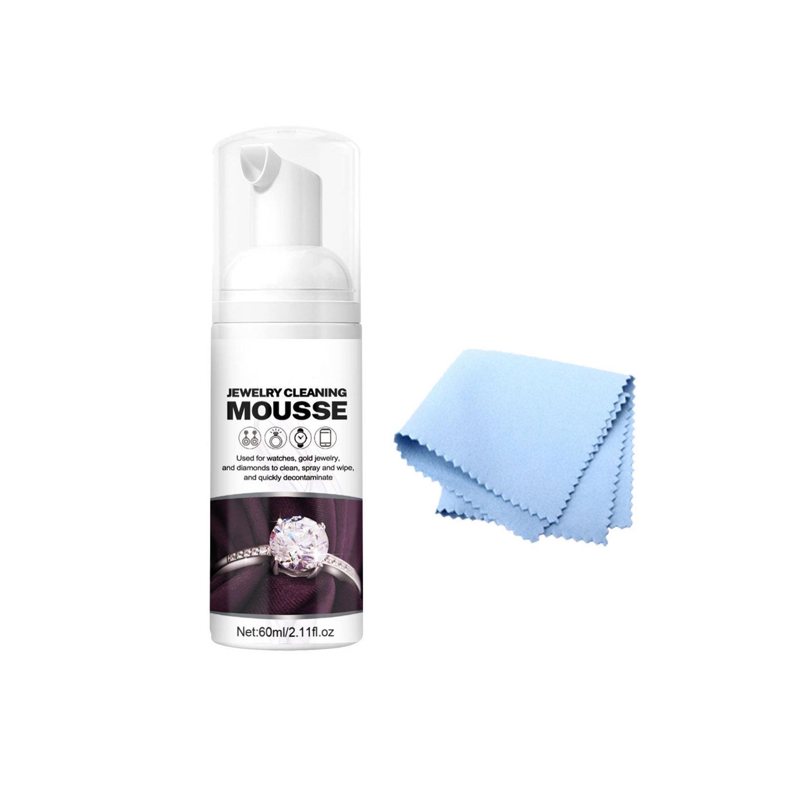 Jewelry Cleaner Solution W/Cloth Restores Removing Polishing Foaming Jewelry Cleaning for Home Watch Bracelet Jewelry Accessories