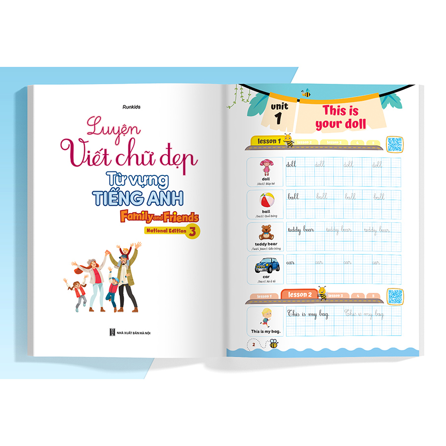 Combo Luyện viết chữ đẹp từ vựng Tiếng Anh Family and Friends - National Edition 1,2,3 (3 Cuốn)