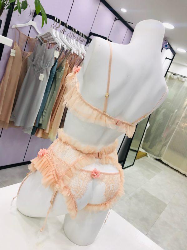 Xù Ren Nữ Quần Lót Hồng Lót Thân Mật Quần Áo Quần Lót Và Thấy Thông Qua Bộ Áo Ngực Lolita Dây Miễn Phí Bộ Áo Ngực