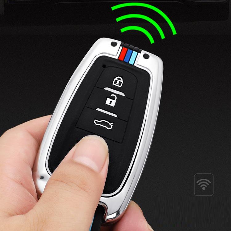 Ốp bảo vệ chìa khóa xe TOYOTA 4 nút bằng hợp kim cao cấp sang trọng PKXH-183