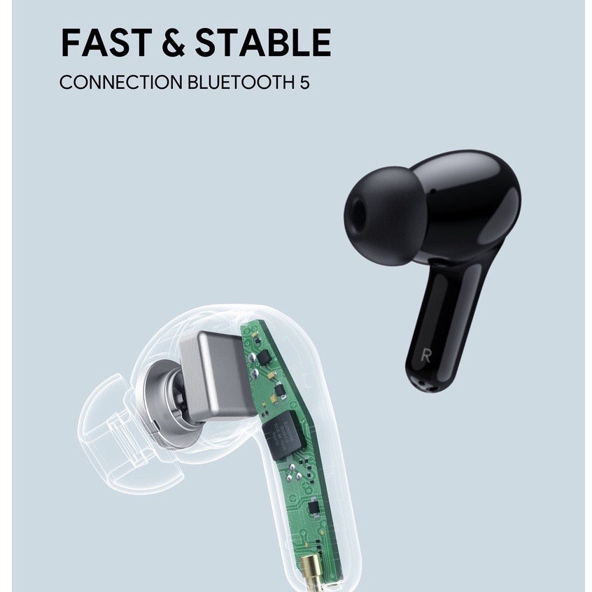 Tai nghe Bluetooth True Wireless Aukey EP-T28 - Bluetooth 5.0 - Pin Tới 25H - Chống Nước IPX5 - Nghe Độc Lập 2 Tai - Hàng Chính Hãng