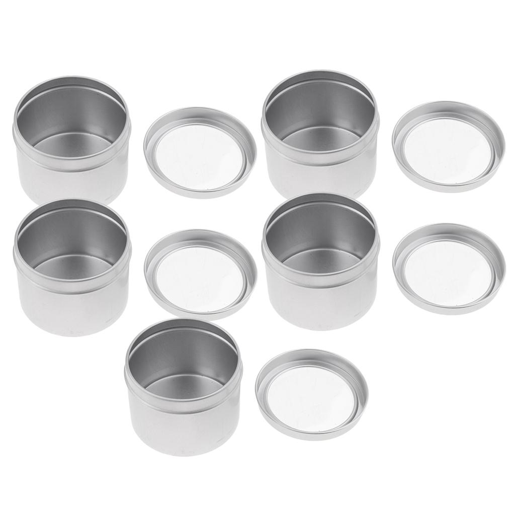 5Pcs Aluminum Tin Storage Pot Candles Salves Containers Screw Lid 100ml