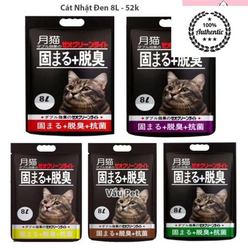 Cát nhật đen cát về sinh cho mèo túi 8lit