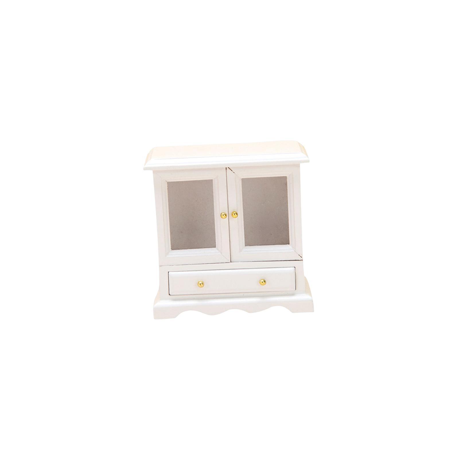 1/12 Scale Dollhouse Cupboard Cabinet Shelf Wood Model for Kitchen
