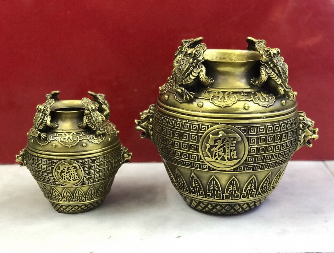 Hũ Cóc vàng bằng đồng nhỏ
