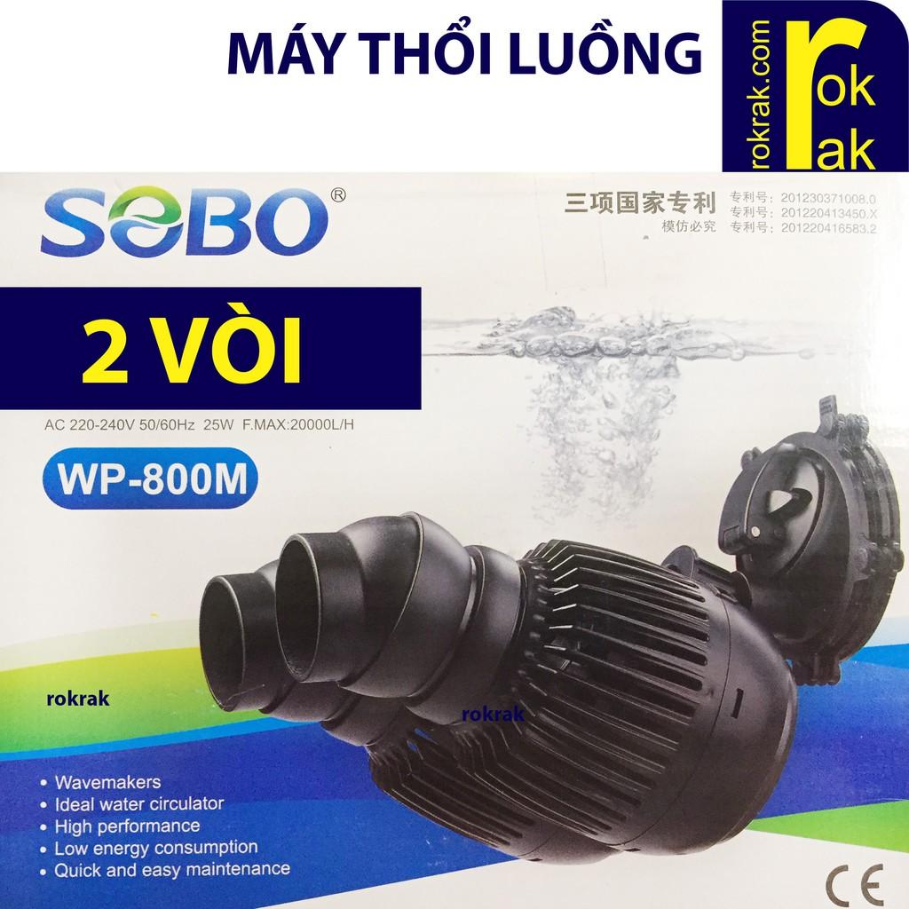 Máy thổi luồng SOBO WP-800M 800M 2 đầu cho hồ cá