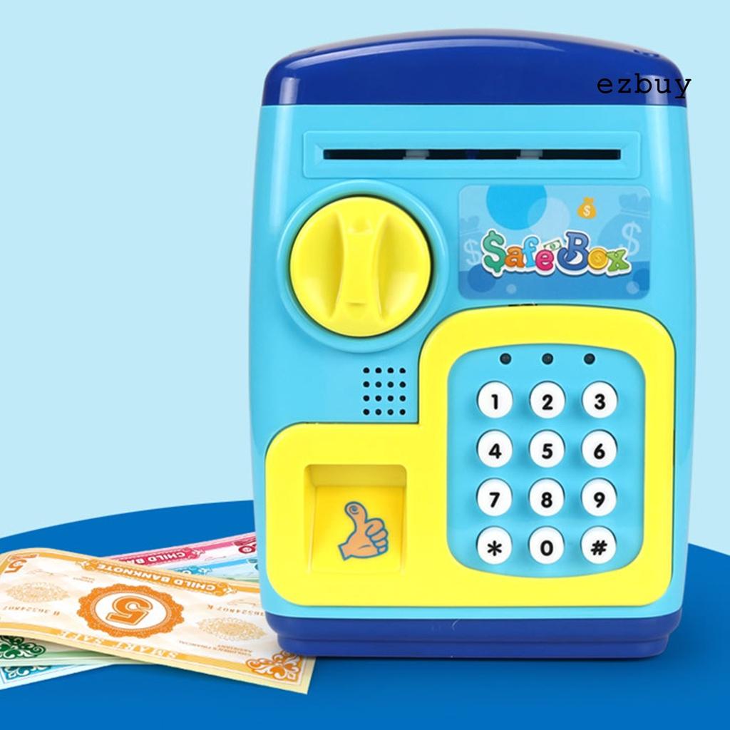 EY-Cartoon ATM Password Piggy Bank Smart Fingerprint Safe Storage Tank Kids Toy