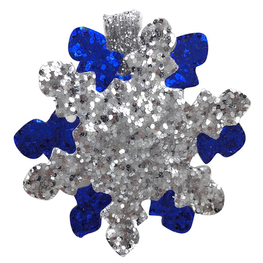 2-8pack 1Pc Sequins Snowflake Hair Clip Barrettes Hairpin Kids Girls Silver Blue