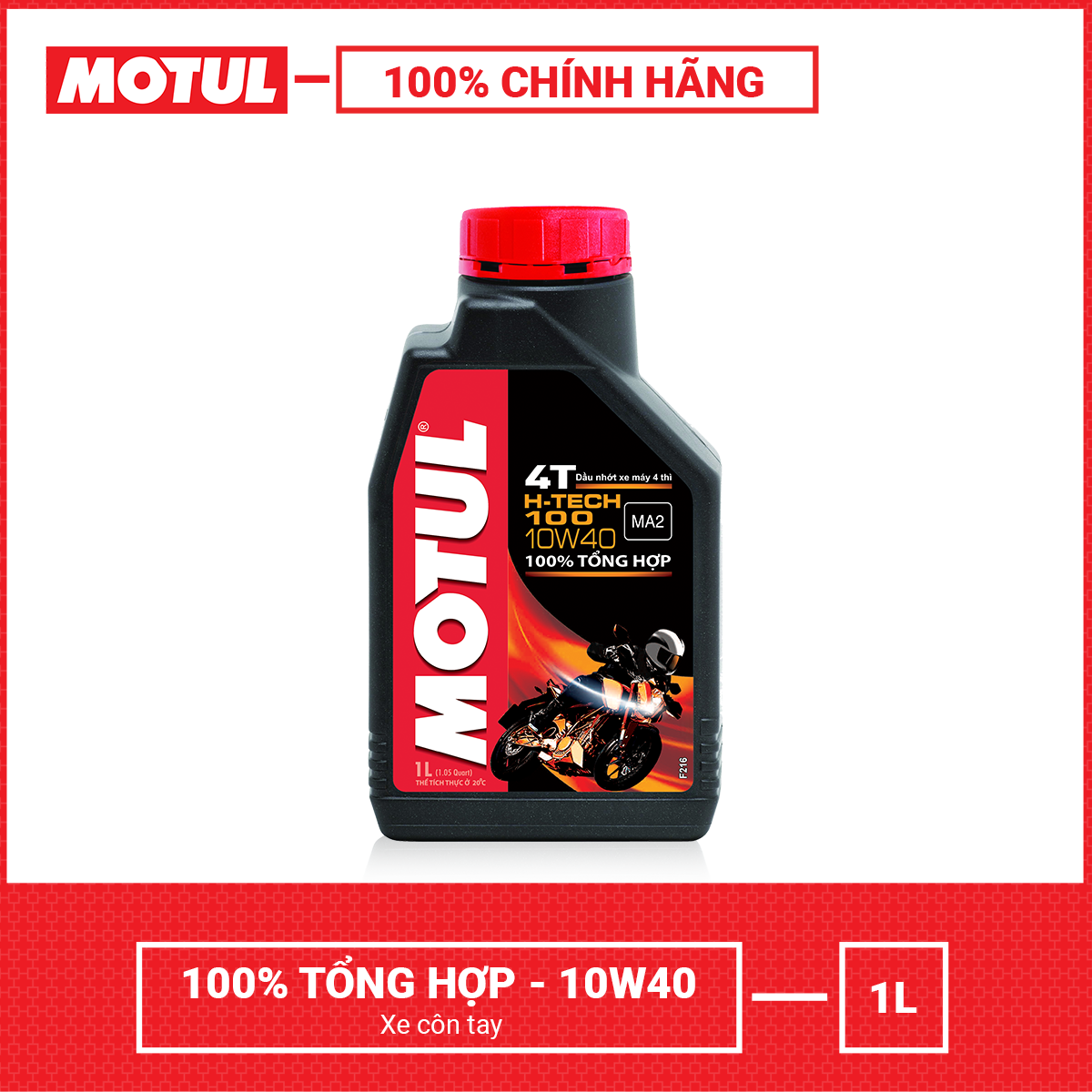 Dầu nhớt xe máy MOTUL H-TECH 100 4T 10W40 1L