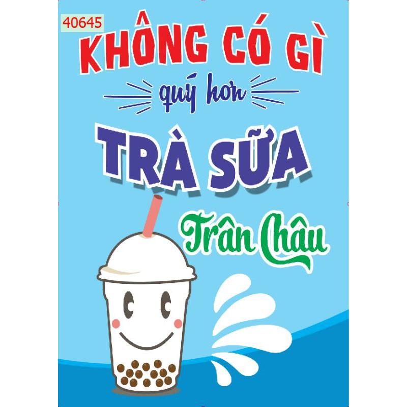 Combo 4 bức tranh 3D dán quán trà sữa keo sẵn