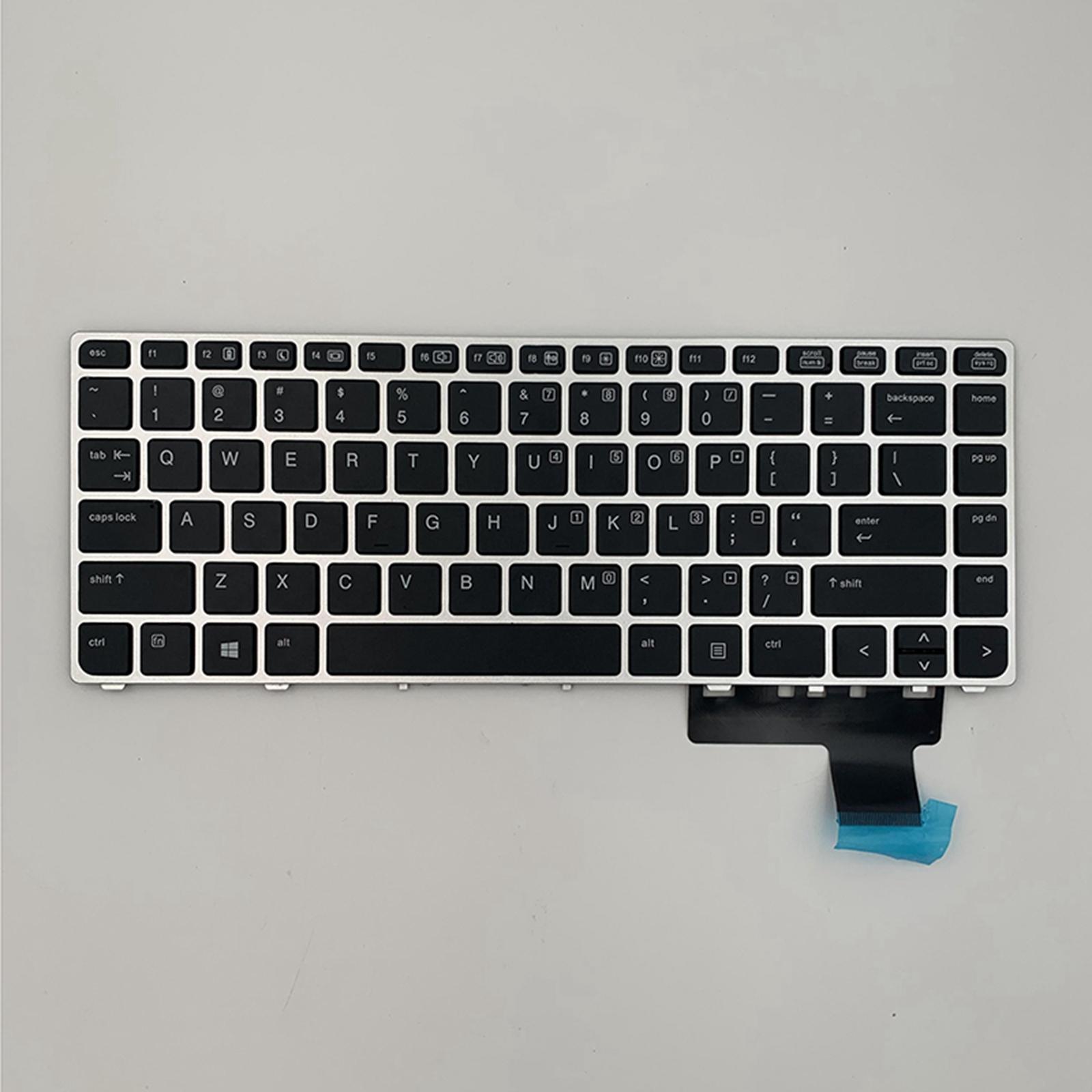 Laptop Replacement Keyboard, with Silver Frame US English for HP Elitebook Folio 9470M 9470 9480 9480M