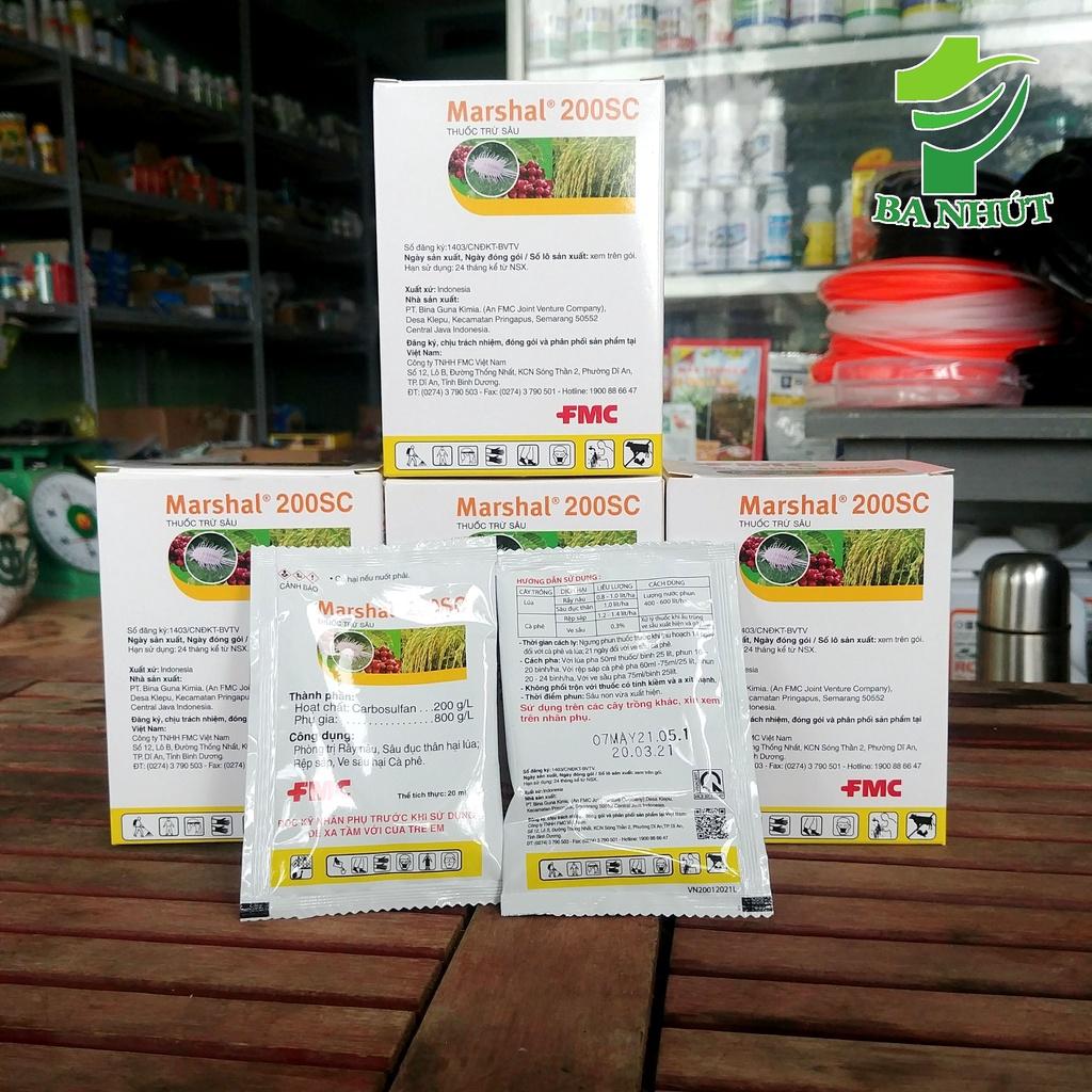 Chế Phẩm MARSHAL 200SC Gói 20ml - Đặc Trừ Sâu Bệnh, Rầy Nâu, Sâu Đục Thân Hại Lúa, Rệp Sáp, Ve Sầu Hại Cà Phê