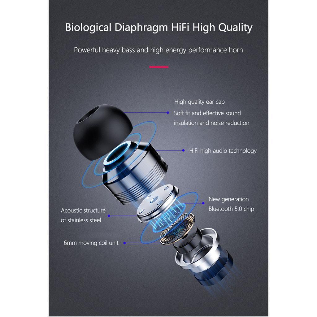 Sports Bluetooth Earbuds Wireless Earphone Stereo Headphone with Fan