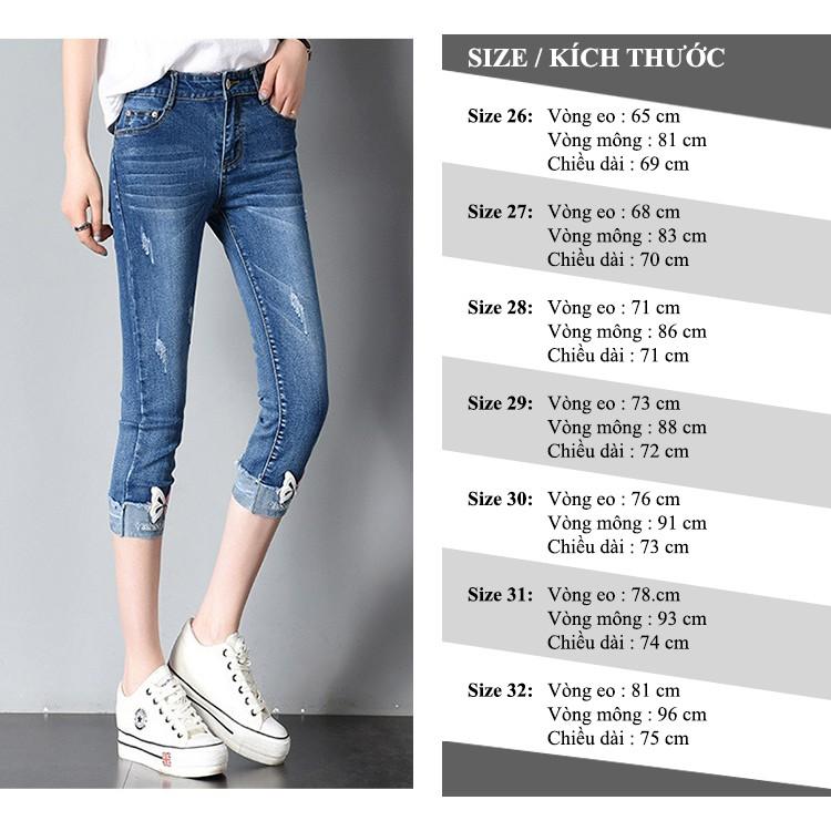 Quần jean lửng nữ | Quần 7 tấc nữ | Quần bò lửng || QL010